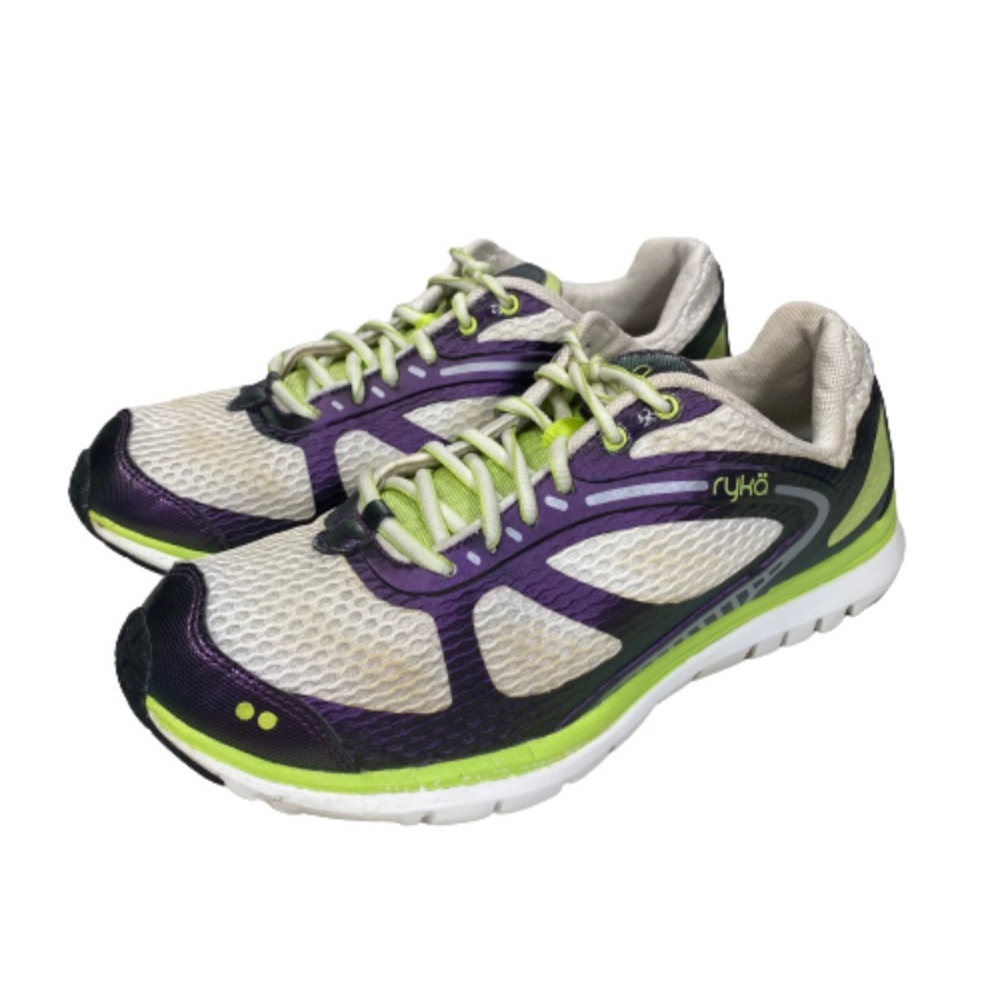 Ryka Womens Aspire Running Shoes White Purple KR21051WPHK Lace Up Low Top 7M